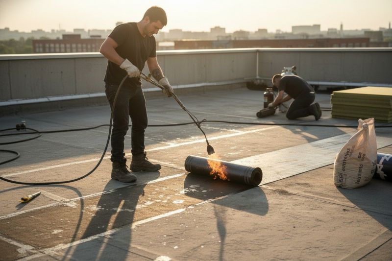 Roof Tarp Installation detail