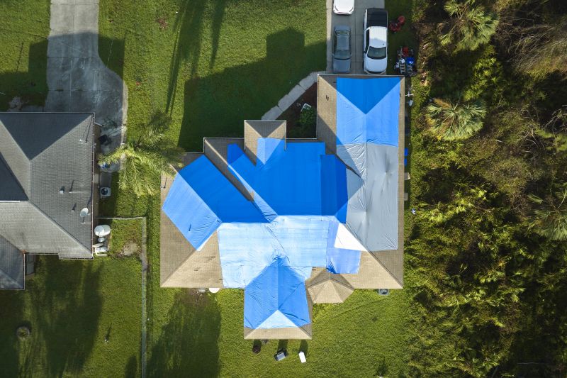 Roof Tarp Installation detail